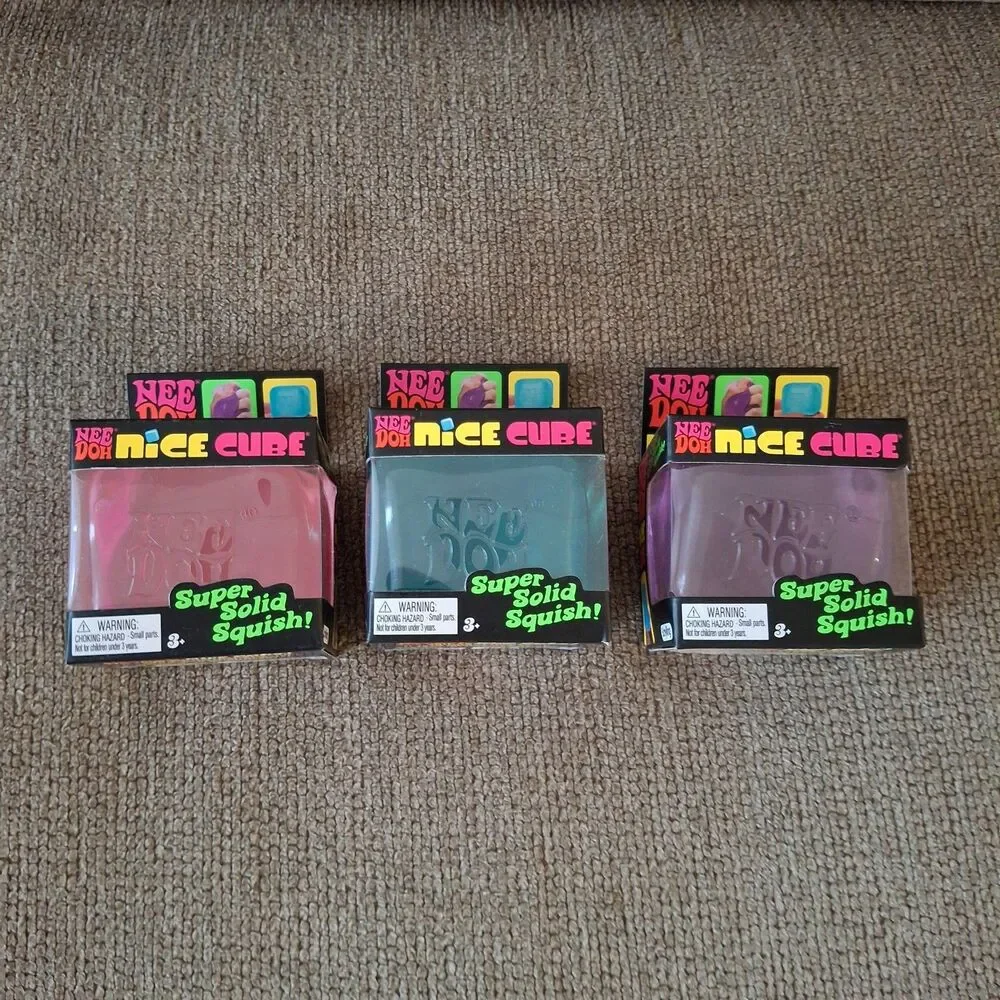 Authentic Schylling Needoh Nice Cube Lot of 3 Colors Pink Blue Purple